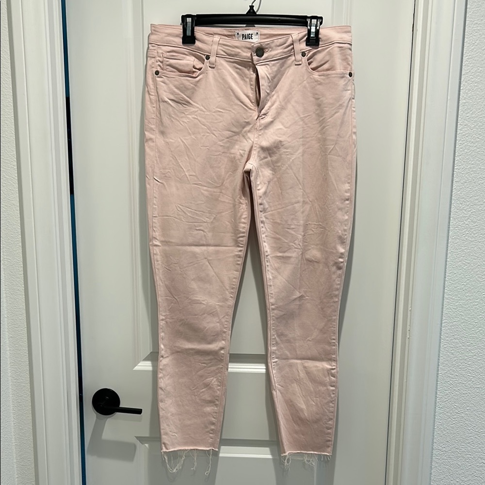 PAIGE Pink Ankle Verdugo Cropped Jeans